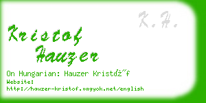 kristof hauzer business card